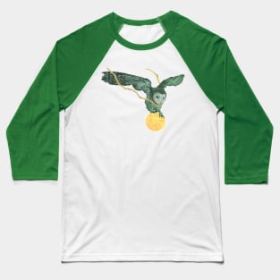 Owl and moon Baseball T-Shirt